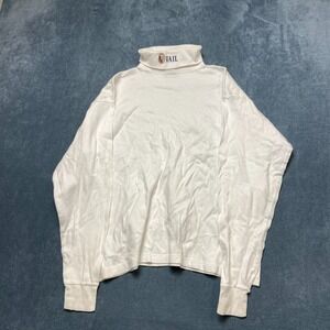 Medalist Blouse Top Womens XL Ivory Vail Logo Cotton Knit Turtleneck Long Sleeve